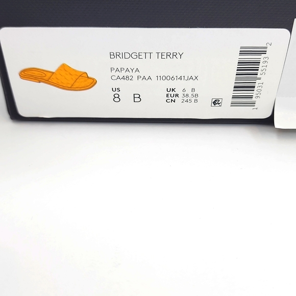 ⭐️COACH 💯 NWT “BRIDGETT TERRY" SLIDERS, SIZE 8-B, PAPAYA COLOR - Picture 13 of 16